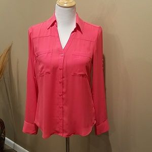Express Portofino Button Up Coral Color